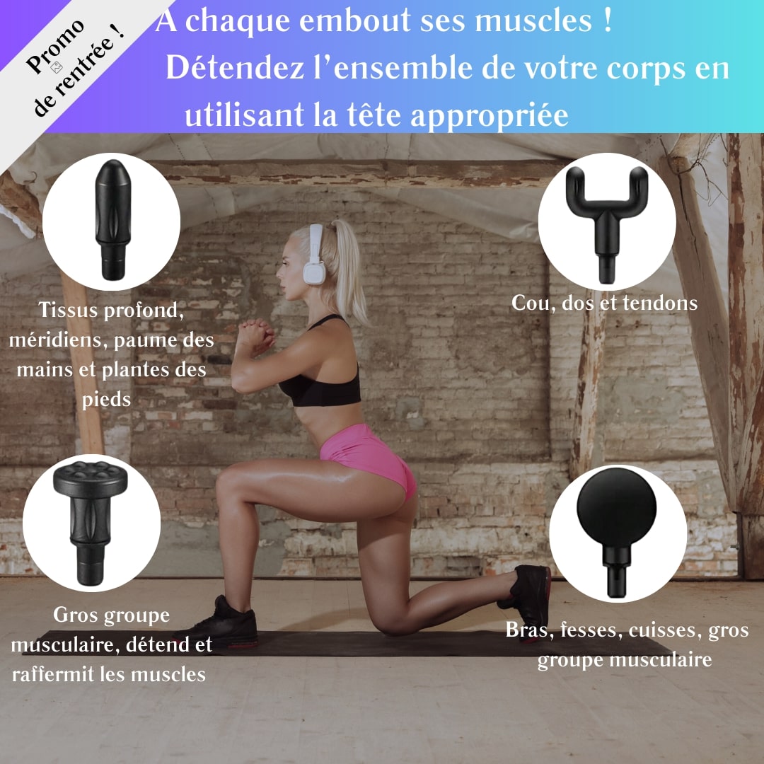 plusieurs modes pistolet masseur reglable